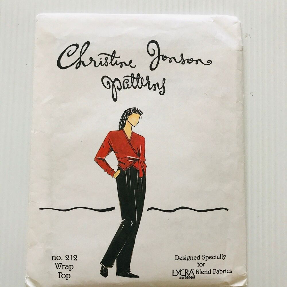 Christine Jonson Patterns #212 Side Tie Wrap Top Sewing Pattern Sz XS-XL Uncut